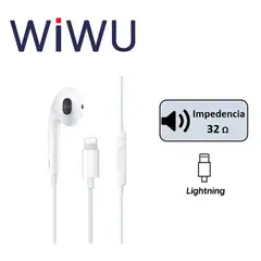 WIWU - AUDIFONOS EARBUDS 302 LIGHTNING BLANCO