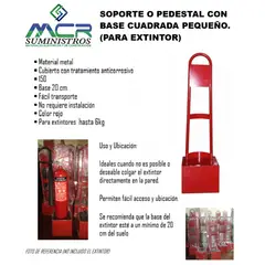 GENERICO - SOPORTE O PEDESTAL CON BASE CUADRADA PEQUEÑO PARA EXTINTOR