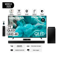 SAMSUNG - Televisor 75 Qled Q7f Vision Ai Smart Tv 2025 (QN75Q7FAAGXPE) + Soundbar HW-B450