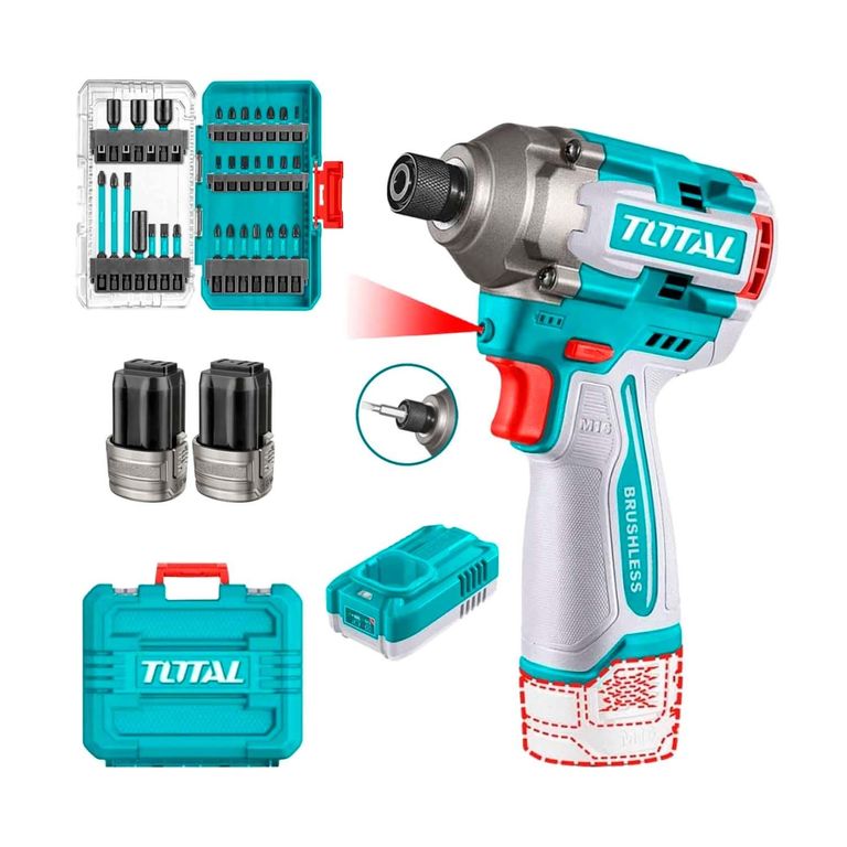 Atornillador de Impacto 16v + Punteras de Alto Impacto Total