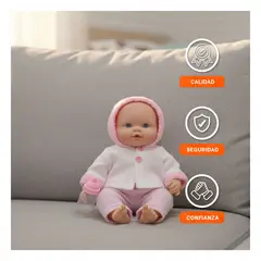GENERICO - Muñeca de Cuidado Simulado con Chompa Botones Flores y Biberon