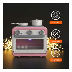 GENERICO - Cocina Horno Rosado con Ollas Oven para Juego Infantil Completo