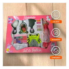 GENERICO - Set de Maquillaje 35x30cm Rosado Unicornio Rana para Niñas