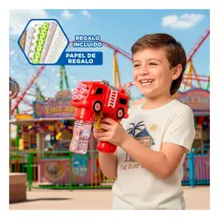 GENERICO - Camion lanzador de burbujas rojo con luces y sonido Y+Papel Regalo