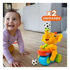 GENERICO - Pack2 Juguete Musical Infantil Elefante Entretenido y Didactico Amarillo Y+Regalo Sticker