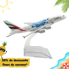 GENERICO - Avión de Metal a escala 15cm A380 Emirates WE