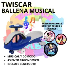 EBABY - TWISCAR BALLENA MUSICAL CON BLUETOOTH + OBSEQUIO STICKER MINNIE Y MICKEY