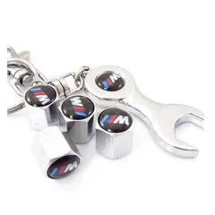 GENERICO - Tapa De Pitón de válvula Logo BMW M + llavero con llave Para Auto 4PCS