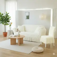 SALA FABULOSA - Pack Mueble 3-2-1 con funda de silla(8pzs) en burbuja - Perla