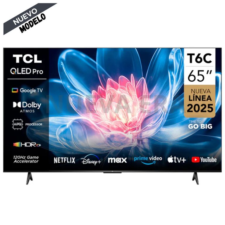 Smart TV 65” QLED 4K 65T6C Imagen Ultra Realista Google TV & Dolby Vision