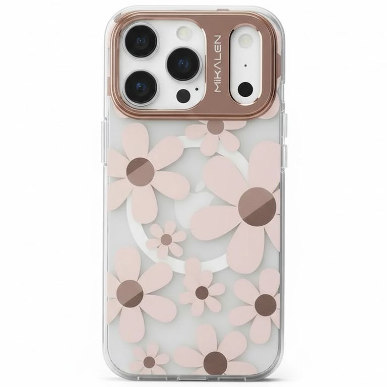 Funda Mikalen Flower Magsafe Floreado para iPhone 17 Pro Max - Rosa