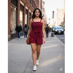 GENERICO - Enterizo corto para dama Vino