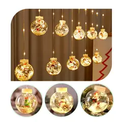 GENERICO - Cortina Luces de Navidad Led 3m Esferas Cálida Ambar Dorada Decoración Navideña