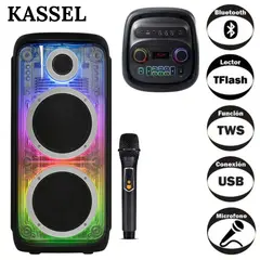 GENERICO - Parlante Torre Portátil K2825 02 boufer de 8 Pulgadas Luces RGB Karaoke