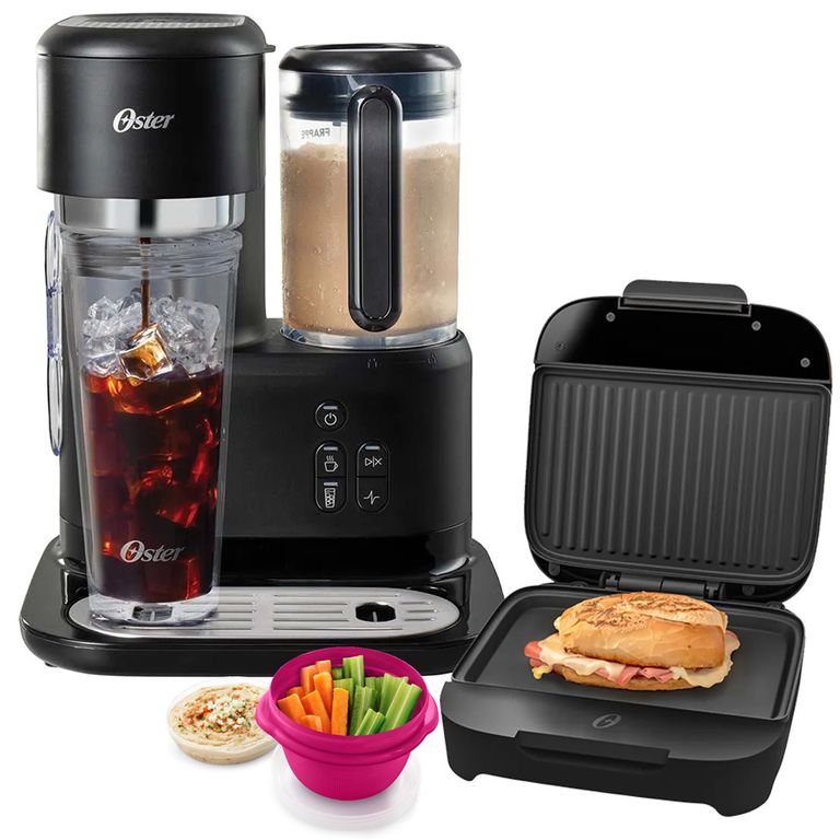 Cafetera frappe con Licuadora BVSTDC03B 3 en 1 + Sandwichera Platos Hondos