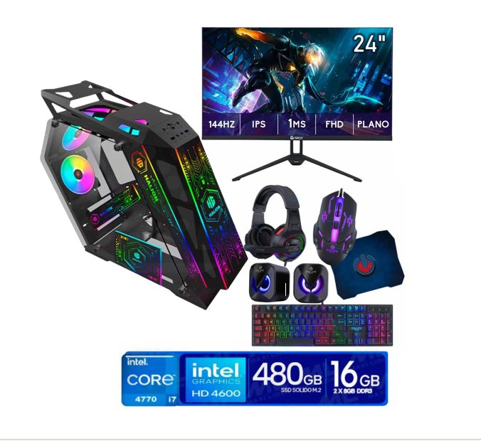 COMPUTADORA DE ESCRITORIO CORE I7 4770 16GB DE RAM SSD 480 GB CASE ROBOT