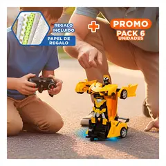 GENERICO - Pack6 Robot Carro de Control para Regalo Funcional para Edades de 3 a 14 Anos Y+Papel Regalo