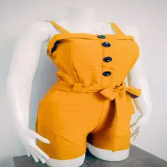 GENERICO - Enterizo corto para dama Mostaza