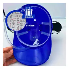 GENERICO - Sombrero Azul para Tomar Bebidas con Sistema de Succion y Soportes Ajustables Y+Regalo Sticker