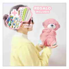 GENERICO - Muñeco de Nutria Musical con Luz Nocturna y Melodias para Bebes Rosado Y+Papel Regalo