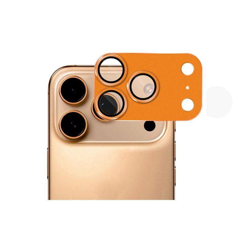 Protector de Cámara para iphone 17 pro max AR + AF NARANJA Metal completo