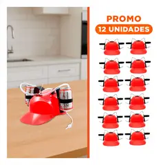GENERICO - Pack12 Gorra Roja para Cerveza con Mangueras y Dispensador para Momentos Agradables
