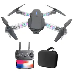 GENERICO - Dron Profesional Portátil E88 Max con Luces LED HD