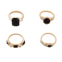 GENERICO - 4 Anillos dorados elegantes Set