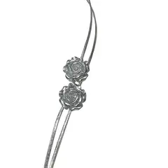 GENERICO - Collar Flores plateado