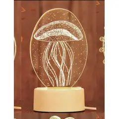 GENERICO - LÁMPARA DE NOCHE 3D LED TABLERO DE ILUSIÓN DECORACIÓN MESA NIÑOS MEDUSA