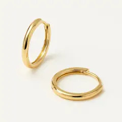 GENERICO - Aretes Argolla Dorada Lisa Mujer Acero Inoxidable