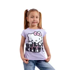 SANRIO - Polo Manga Corta Niña Hello Kitty Lila Algodón