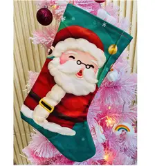 GENERICO - Calcetin navideño botas de 36 para colgar en la chimenea o entrada