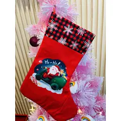 GENERICO - Calcetin navideño botas 36cm para colgar en la chimenea o entrada