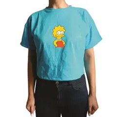 GENERICO - Polo Mujer Crop Top - Nathalie Love It - Turquesa