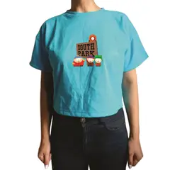 GENERICO - Polo Mujer Crop Top - Nathalie Love It - Turquesa