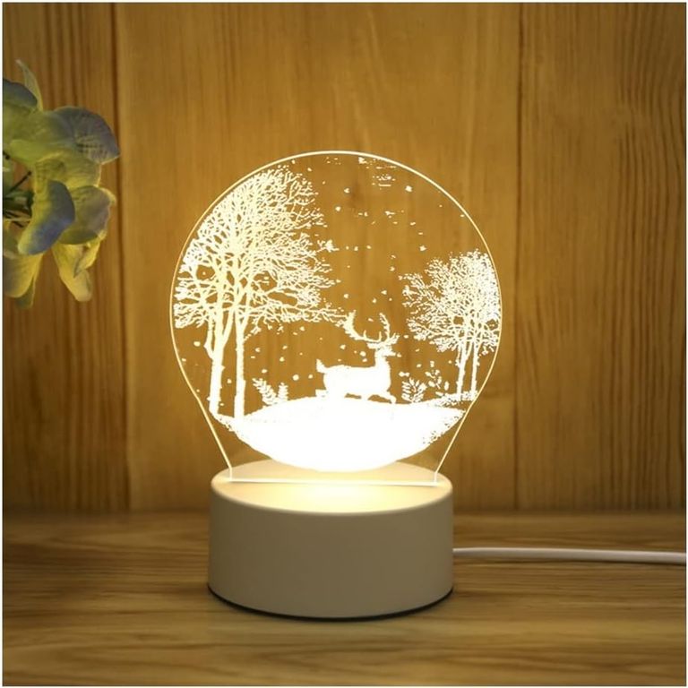 LÁMPARA DE NOCHE 3D LED TABLERO DE ILUSIÓN DECORACIÓN MESA NIÑOS ESCRITORIO RENO PAISAJE