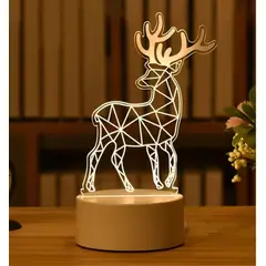 GENERICO - LÁMPARA DE NOCHE 3D LED TABLERO DE ILUSIÓN DECORACIÓN MESA NIÑOS ESCRITORIO RENO