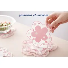 GENERICO - Set de Posavasos Sakura – 2 Piezas - Antideslizantes, Decorativos y Resistentes