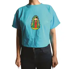 GENERICO - Polo Mujer Crop Top GUADALUPE - Nathalie Love It - Turquesa