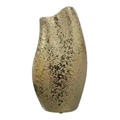 GENERICO - Jarrón Decorativo Texturizado en Tono Dorado Envejecido - Adorno Elegante para Sala Regalo Ideal