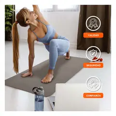 GENERICO - Colchoneta de Goma Eva para Yoga Pilates y Ejercicios Antideslizante de Color Plomo