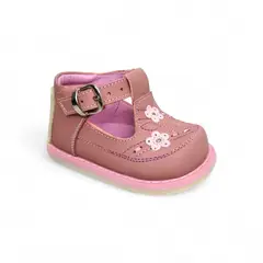 GENERICO - Zapato Pibe Clásico semi-ortopédico Flores para niña bebé