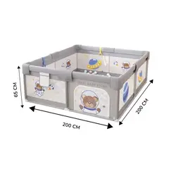 GENERICO - CORRAL DE JUEGOS 200 CM x 200 CM + SUJETADOR DE APOYO PARA BEBÉS