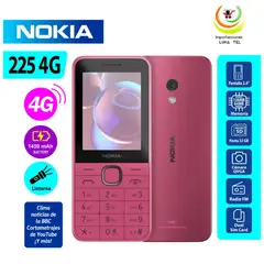 NOKIA - CELULAR BASICO 225 4G DUAL SIM - ROSADO