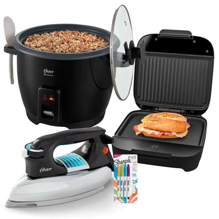 Sandwichera Platos Hondos CKSTSM400 + Arrocera CKSTRCB10DFBLK + Plancha Clasica GCSTBV4119