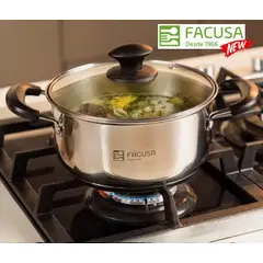 FACUSA - Olla de Acero con tapa de Vidrio Original