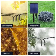 OEM - Luz con Panel Solar Navideño y de Año Nuevo de 10 Metros TENDENCIA