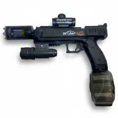 GENERICO - PISTOLA DE JUGUETE LANZA AGUA CON TRACER CON HUMO Y LUZ RGB