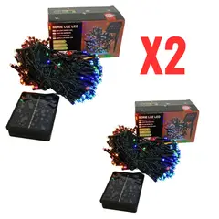 OEM - Luz x2 con Panel Solar Navideño y de Año Nuevo de 10 Metros IMPORTADO